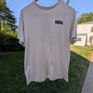NRA National Rifle Association Graphic Tee Tan Short Sleeve Mens Large XL
